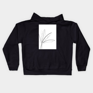 Banana Palm Line Drawing Kids Hoodie